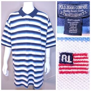 POLO JEANS COMPANY 4XLT Multicolor Stripes XXXXL 4XL BIG & TALL RALPH LAUREN Vtg
